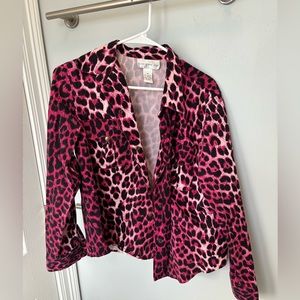 Susan Graver style leopard button-up top